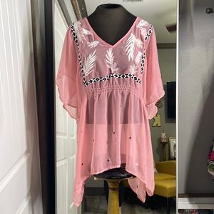 LANE BRYANT sheer pink blouse Size: 18/20